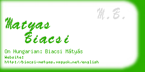 matyas biacsi business card