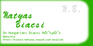 matyas biacsi business card